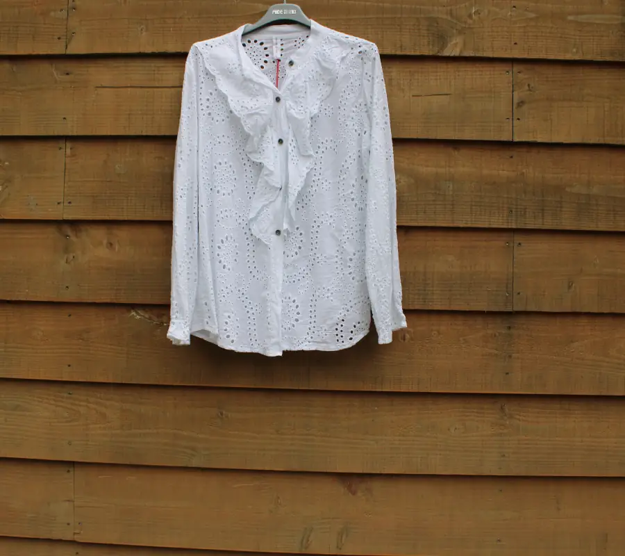 witte dames broderie blouse lin 1